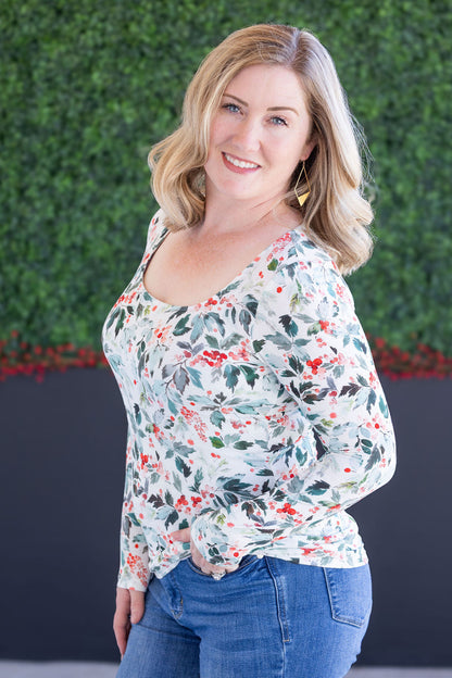 Michelle Mae Alyssa Long Sleeve Top - Winter Berry