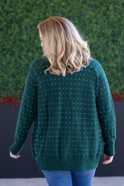 Michelle Mae Dalilah Dot Cardigan - Forest Green