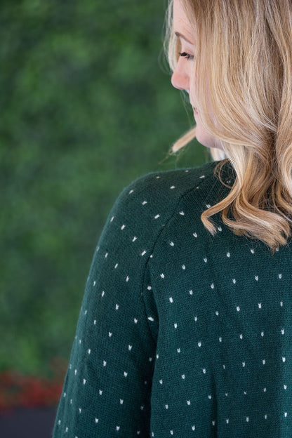 Michelle Mae Dalilah Dot Cardigan - Forest Green