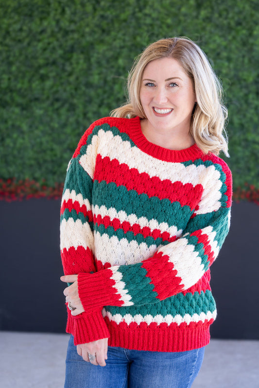 Michelle Mae Christmas Stripes Sweater