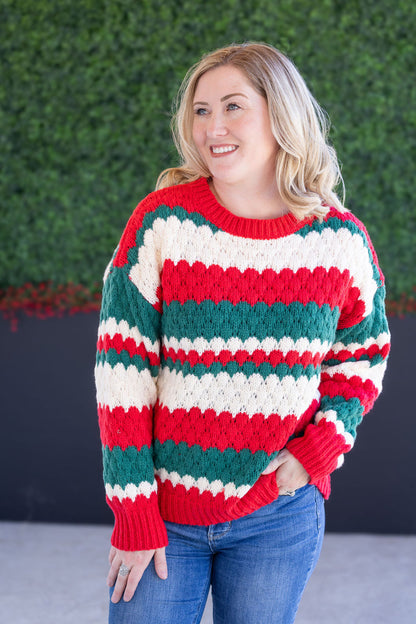 Michelle Mae Christmas Stripes Sweater
