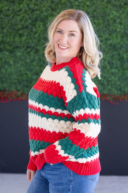 Michelle Mae Christmas Stripes Sweater