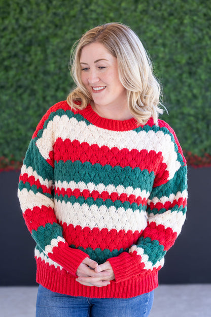 Michelle Mae Christmas Stripes Sweater