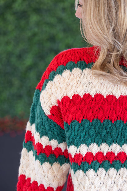 Michelle Mae Christmas Stripes Sweater