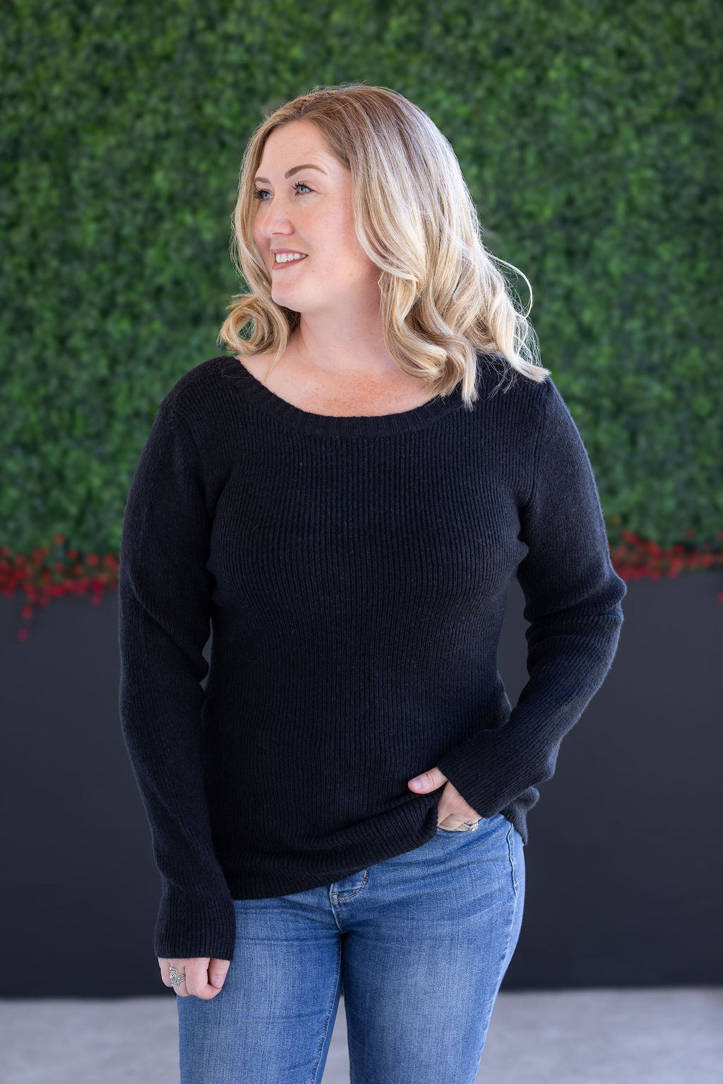 Michelle Mae Bridget Back Bow Sweater - Black