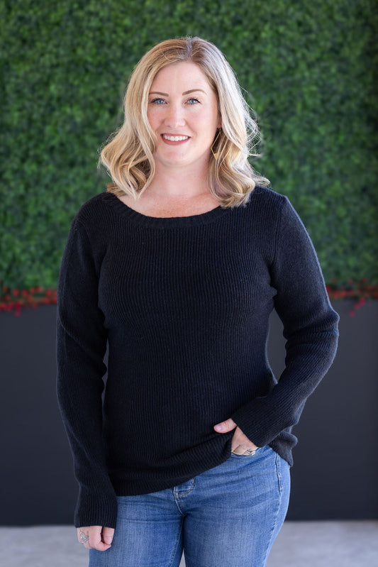 Michelle Mae Bridget Back Bow Sweater - Black
