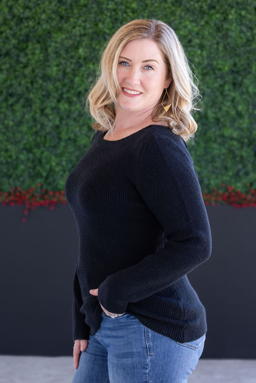 Michelle Mae Bridget Back Bow Sweater - Black