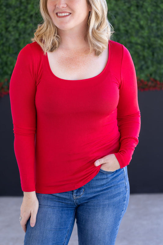 Michelle Mae Alyssa Long Sleeve Top - Red