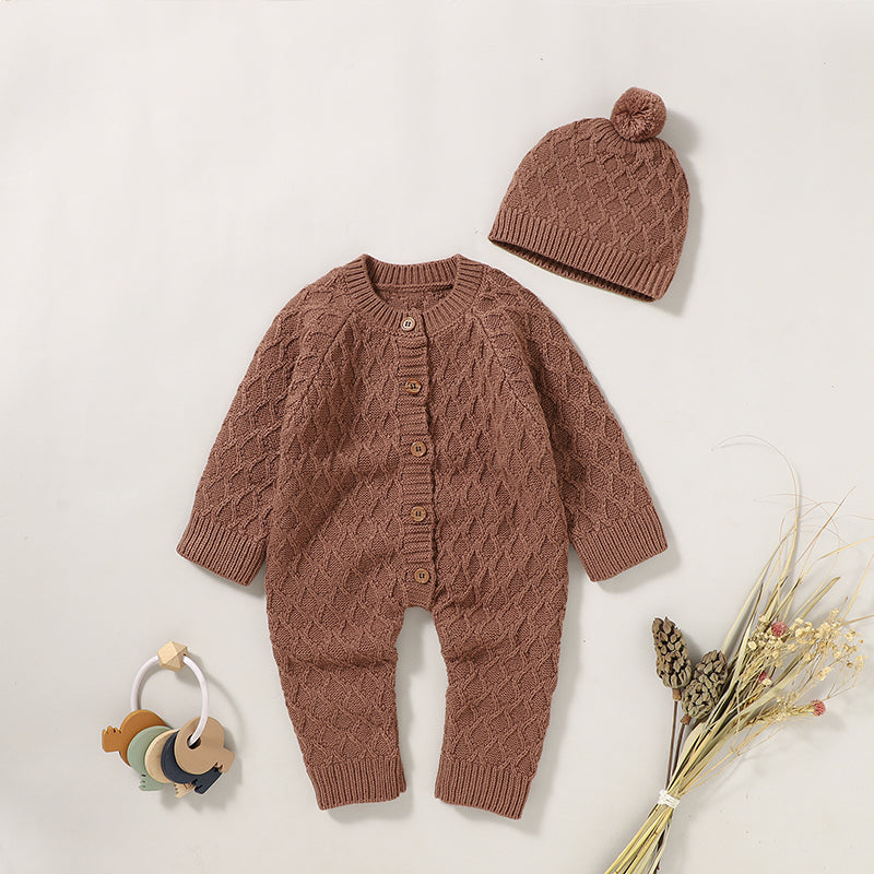 Infant Button Front Knitted Jumpsuit