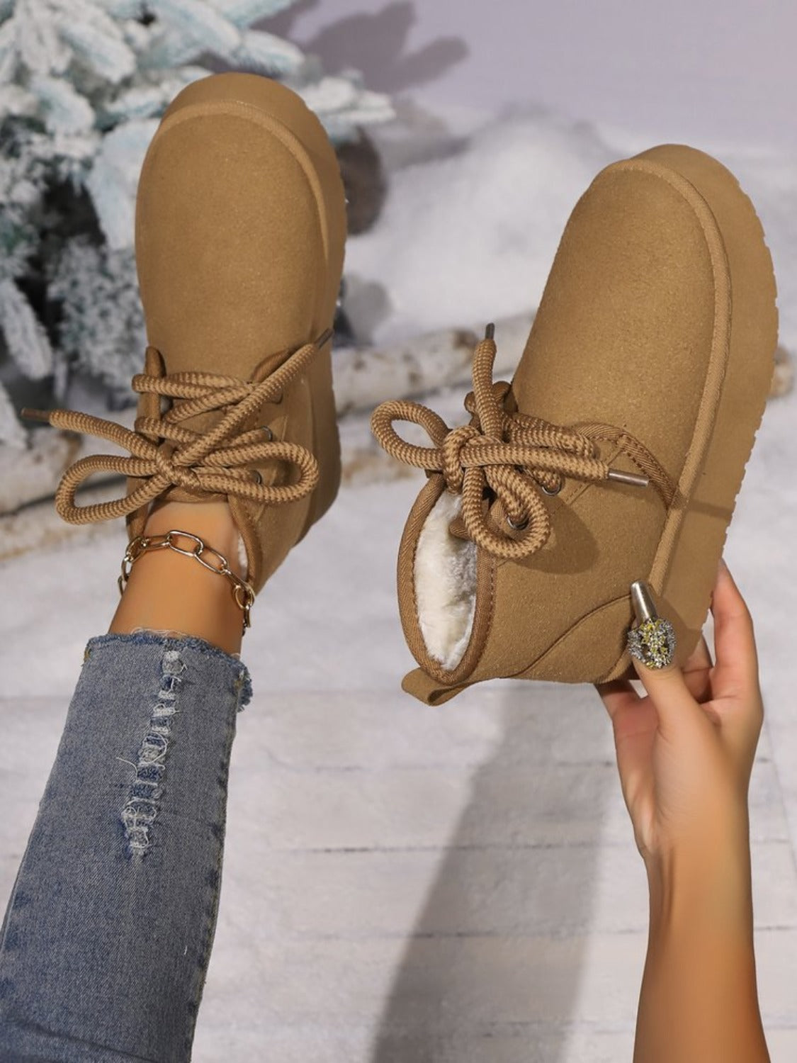 PREORDER- Laced Up Platform Suede Boots