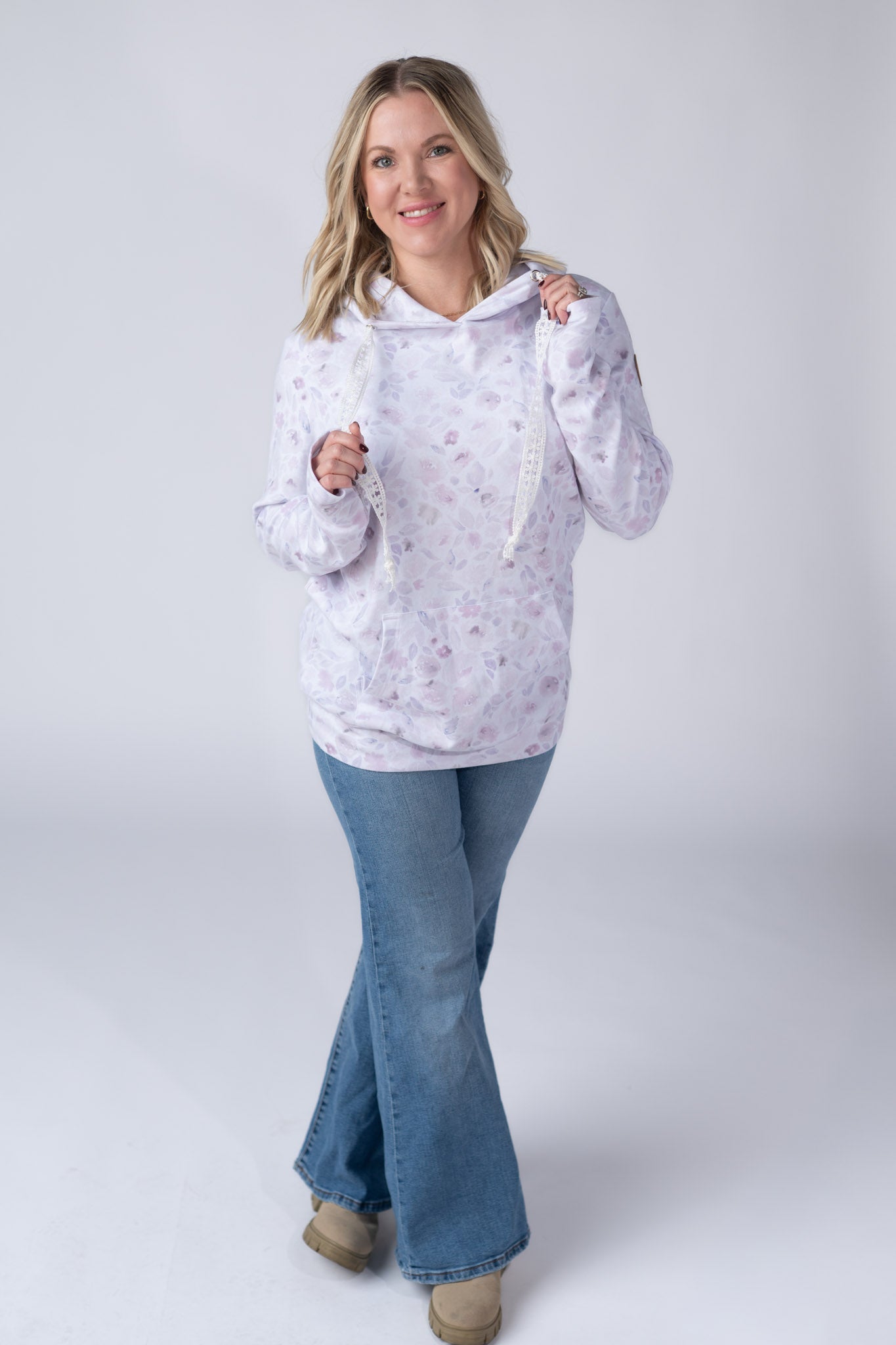 Michelle Mae Hailey Pullover Hoodie - Blush Floral