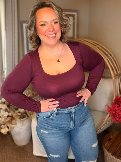 Michelle Mae Alyssa Long Sleeve Top - Pink Bloom