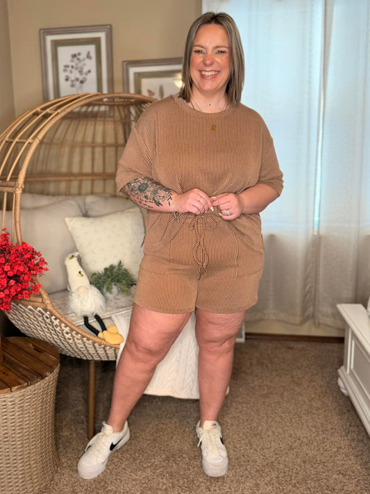 Fight the Feeling Top and Bottom Set in Brown