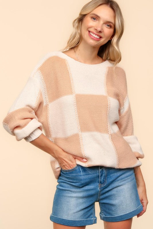 Checkered Charm Sweater