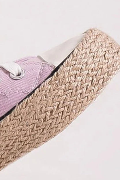 Espadrille Vibes Lace-Up Sneakers-Lilac