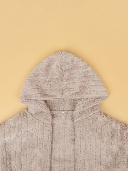 PREORDER - Cozy Comfort Long Sleeve Hooded Fuzzy Jacket