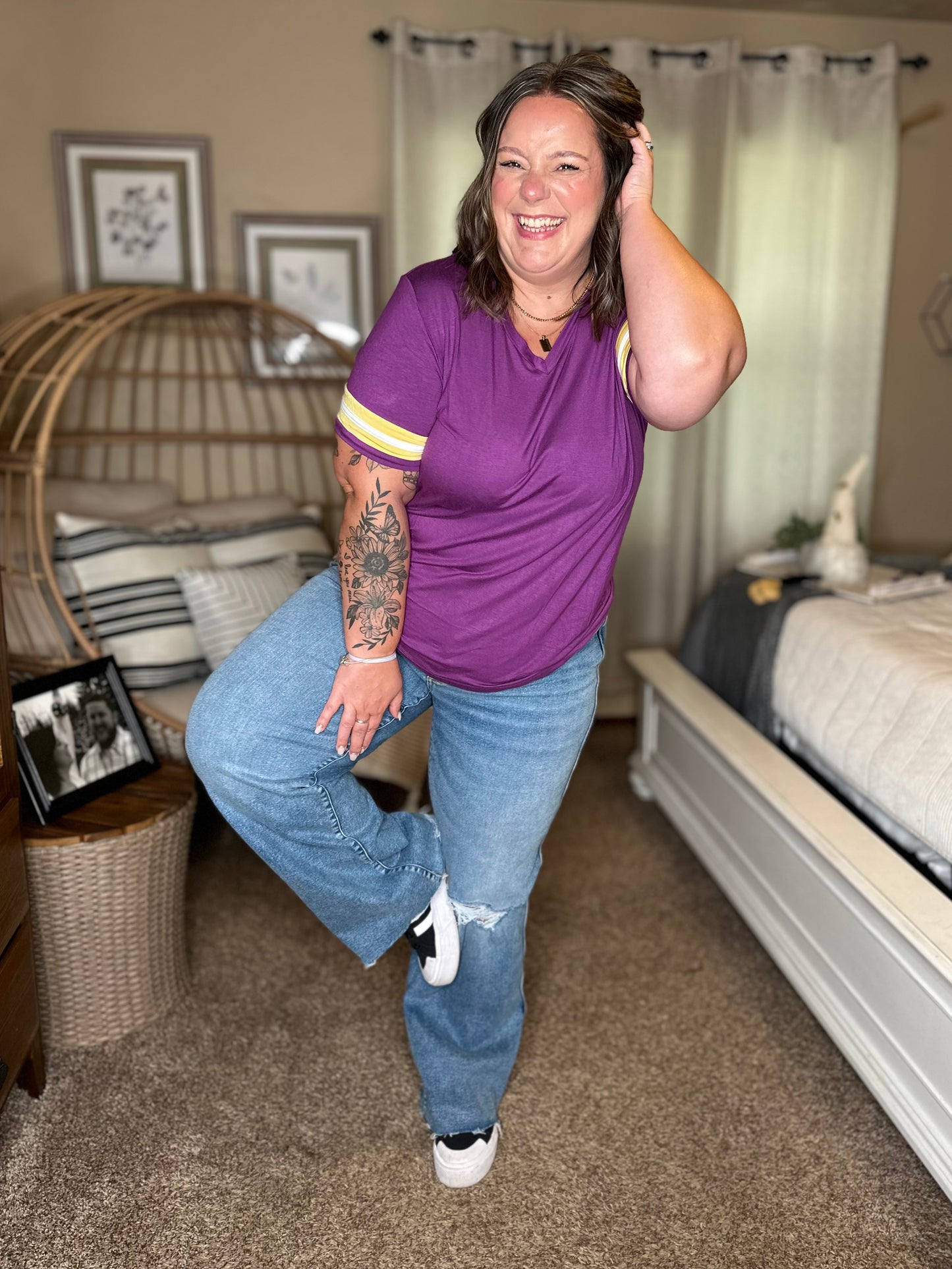 Michelle Mae GameDay Tessa Short Sleeve Top - Minnesota