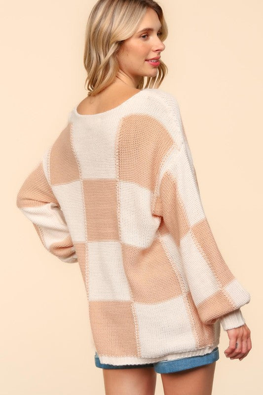 Checkered Charm Sweater