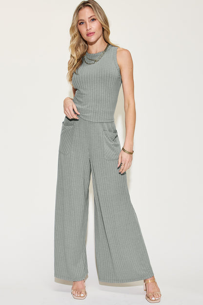 You Got It Now Tank and Wide Leg Pants Set