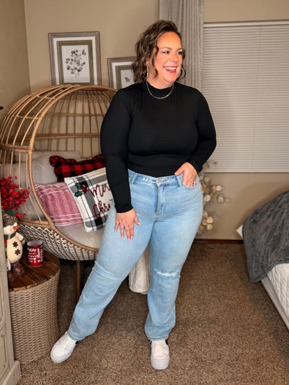 Simple Situation Mock Neck Bodysuit