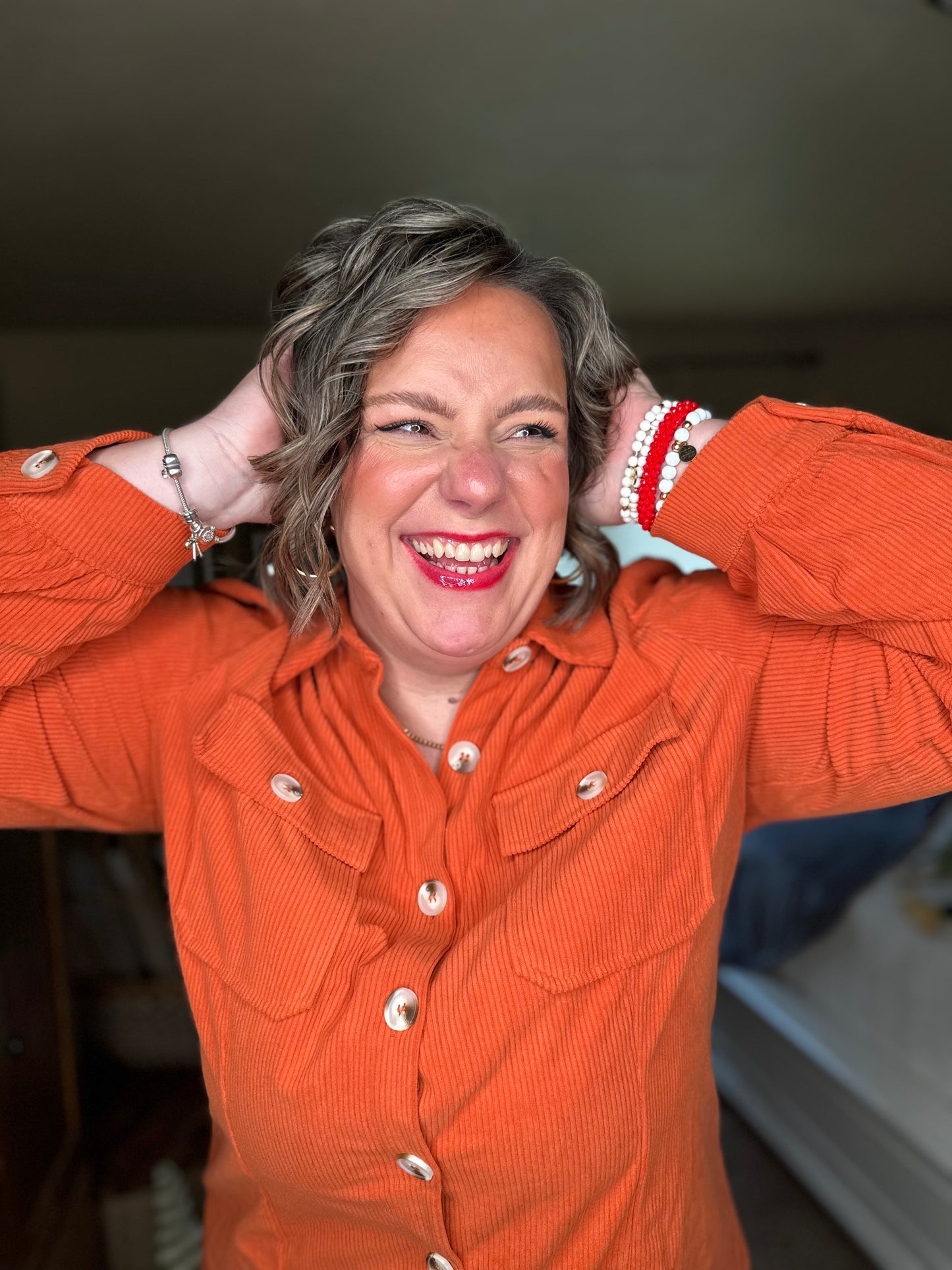 Clever in Corduroy Shirt Dress