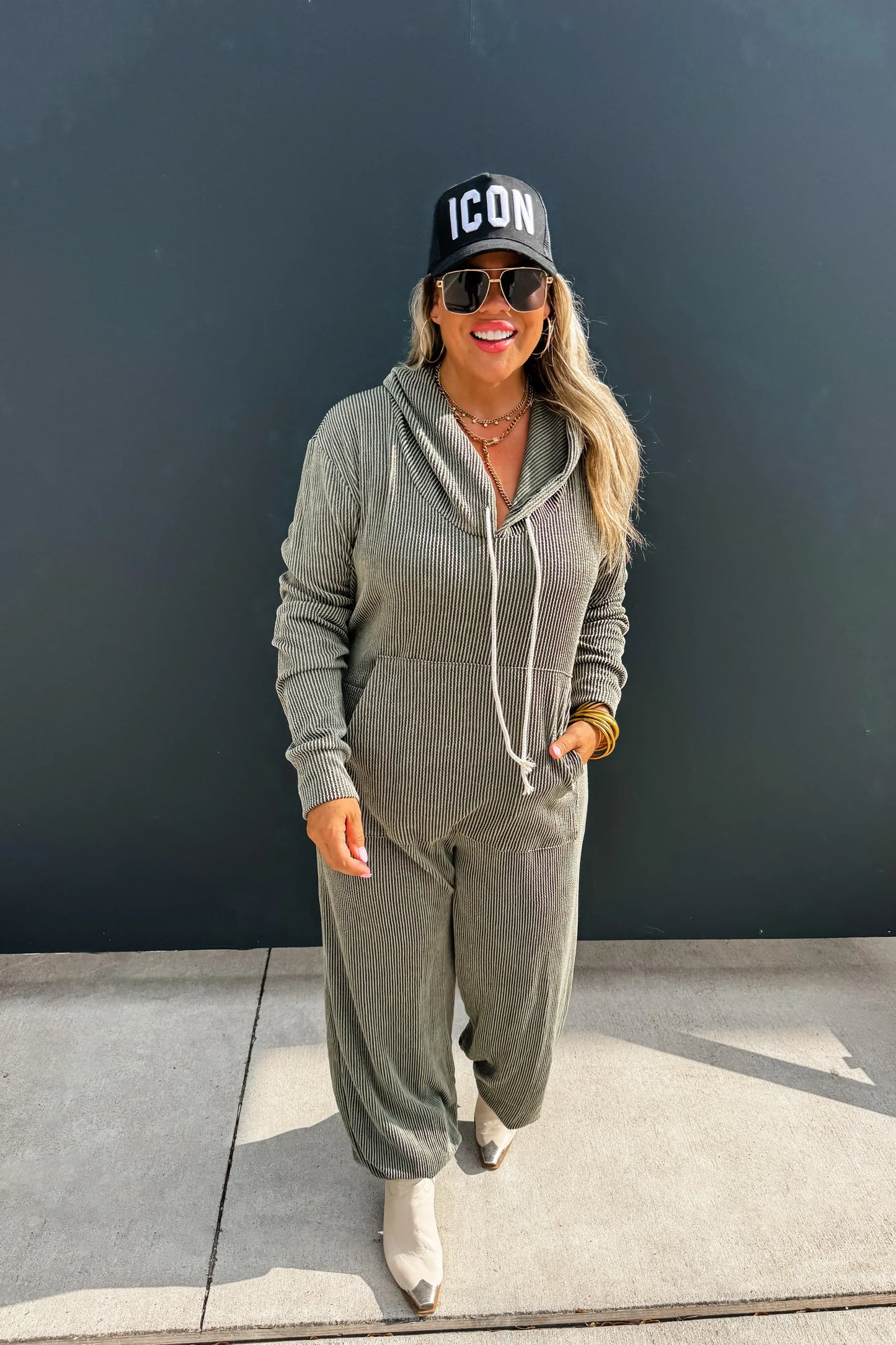 PREORDER- RIBBED HAYDEN HOODIE JUMPSUIT