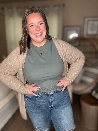 Michelle Mae Dalilah Dot Cardigan - Tan