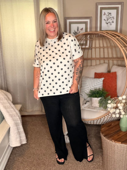 Pretty in Polka Oversized Drop Shoulder Tee