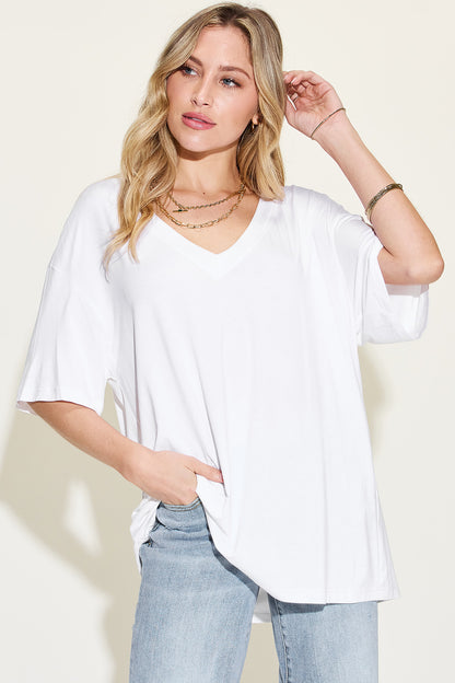 Feeling Myself V-Neck Drop Shoulder T-Shirt