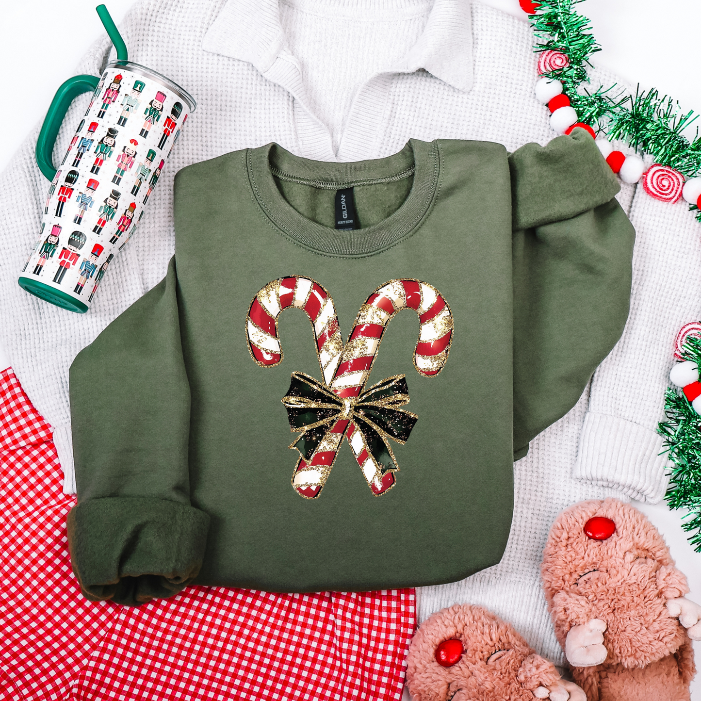Candy Cane Christmas Graphic Tee and Sweatshirt