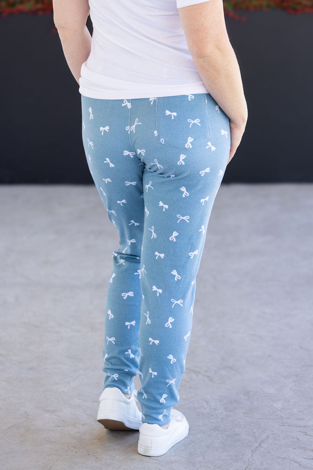 Michelle Mae Classic Joggers - Teal Ribbons