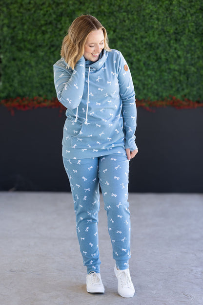 Michelle Mae Classic Joggers - Teal Ribbons