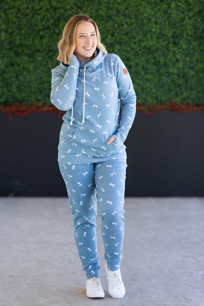 Michelle Mae Classic Joggers - Teal Ribbons