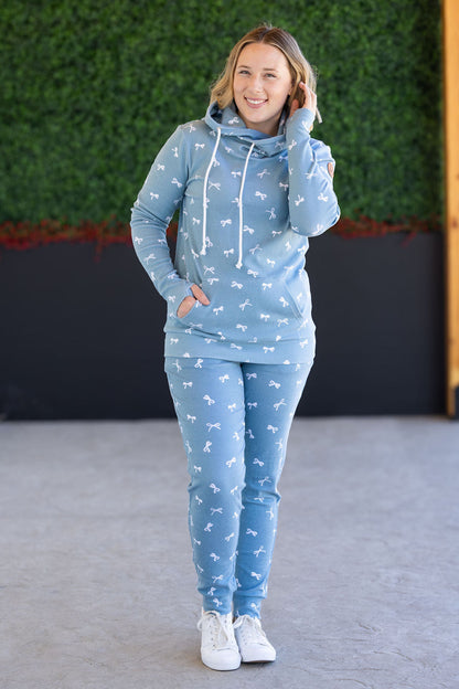 Michelle Mae Classic Joggers - Teal Ribbons