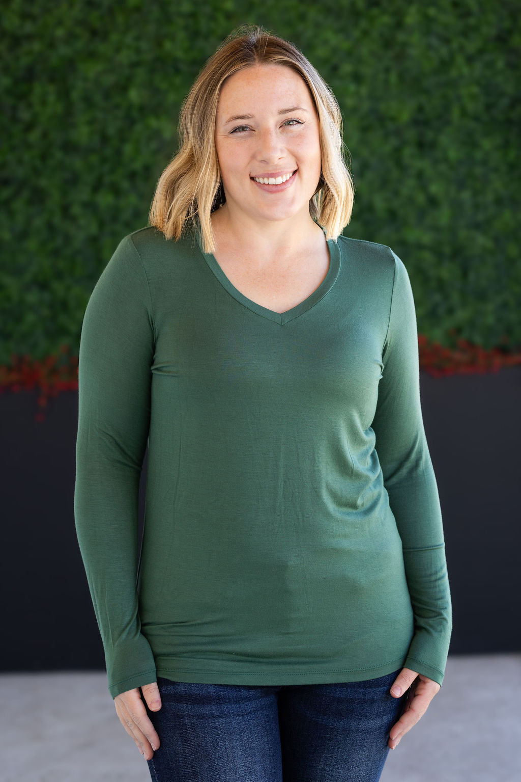 Michelle Mae Larissa Long Sleeve - Forest Green