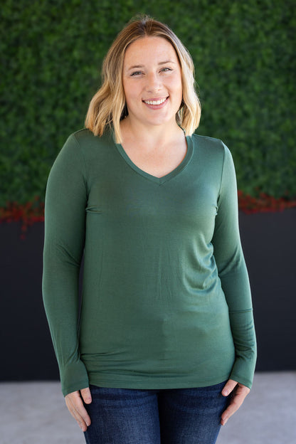 Michelle Mae Larissa Long Sleeve - Forest Green