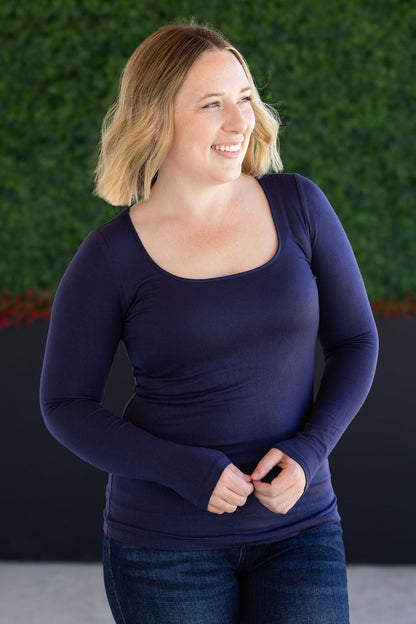 Michelle Mae Alyssa Long Sleeve Top - Navy