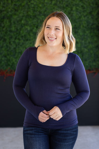 Michelle Mae Alyssa Long Sleeve Top - Navy