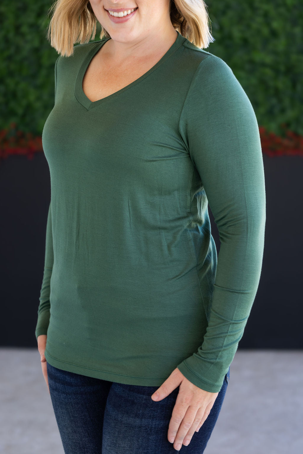 Michelle Mae Larissa Long Sleeve - Forest Green