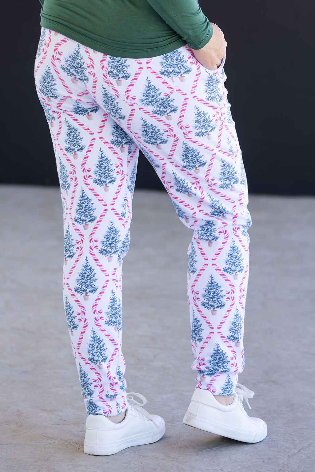 Michelle Mae Classic Joggers - Candy Cane Lane