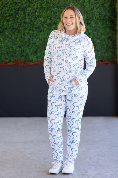 Michelle Mae Classic Joggers - Green Ribbons