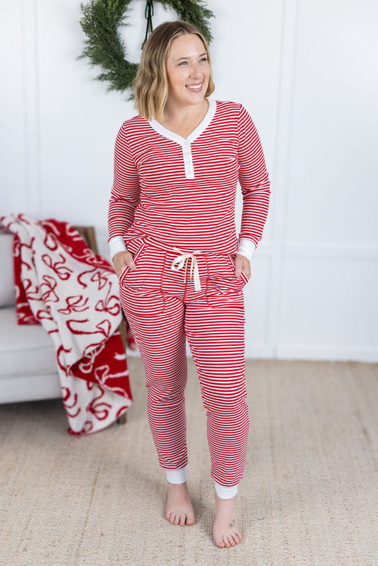 Michelle Mae Candy Cane Pajama Set