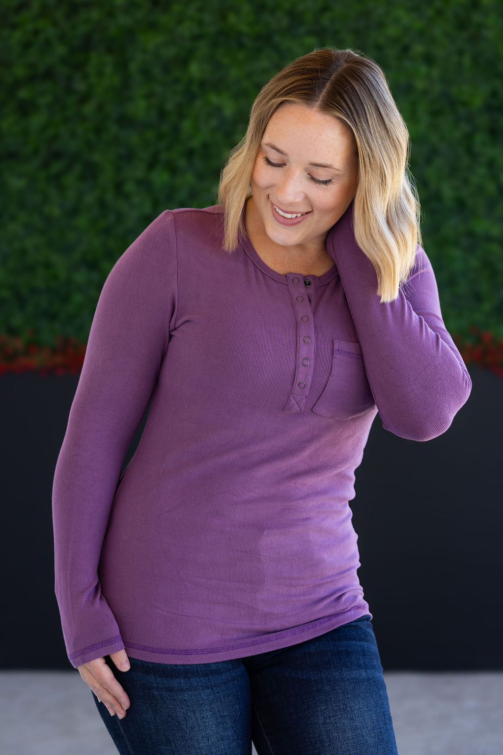 Michelle Mae Georgia Long Sleeve Top - Purple