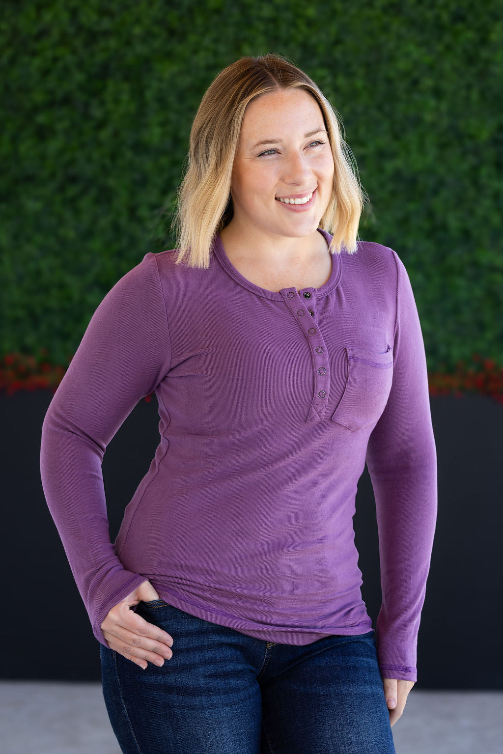 Michelle Mae Georgia Long Sleeve Top - Purple