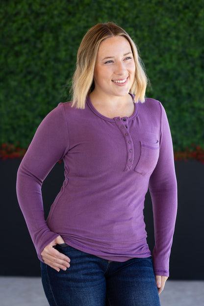 Michelle Mae Georgia Long Sleeve Top - Purple