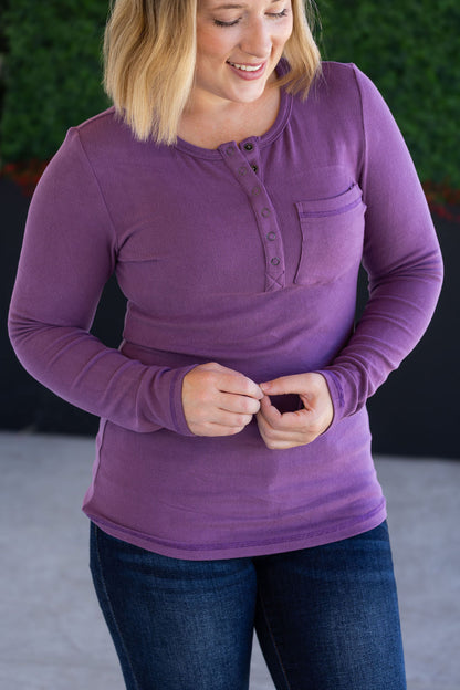 Michelle Mae Georgia Long Sleeve Top - Purple