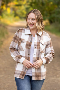 Michelle Mae Norah Plaid Shacket - Neutral Tones