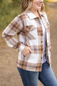 Michelle Mae Norah Plaid Shacket - Neutral Tones