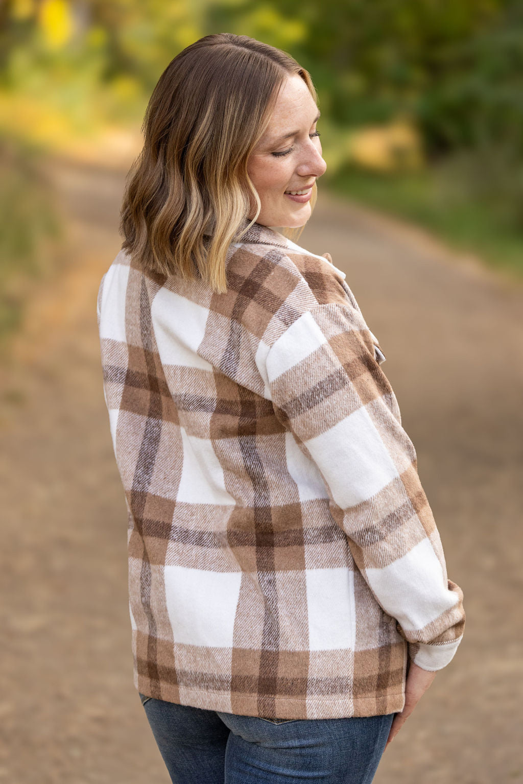 Michelle Mae Norah Plaid Shacket - Neutral Tones