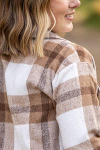 Michelle Mae Norah Plaid Shacket - Neutral Tones